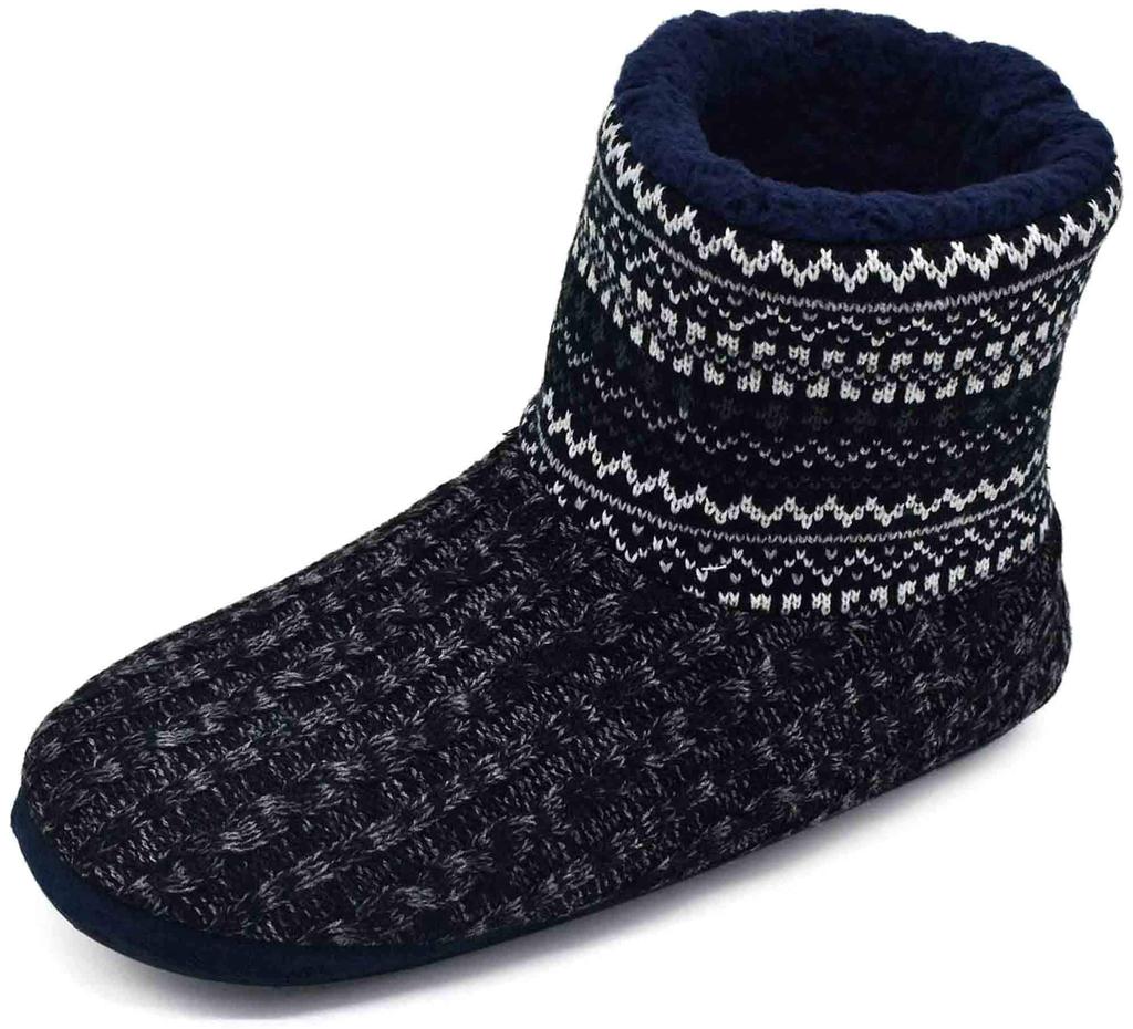 [COFACE] Men's Room Shoes Slippers, Large Sizes, Boa Boots, Winter, Warm, Cold Protection, Quiet, Washable, 14 Colors, 24.0~31.0 cm, AR5892 - Black/Wh