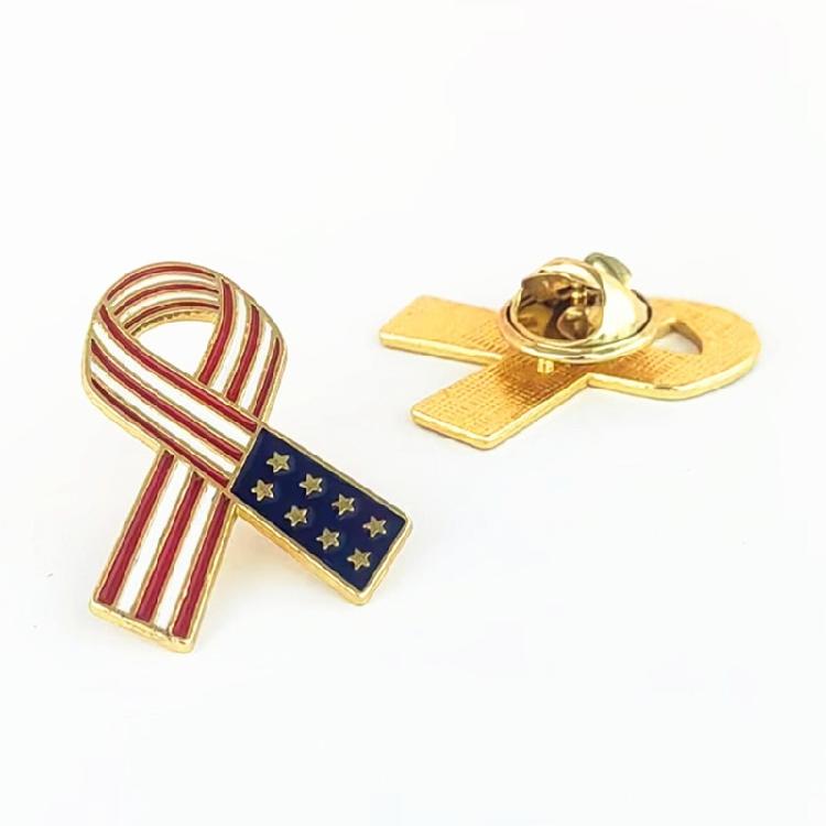 Festive Ribbon Badge Corrosion Resistant Zinc Alloy Ideal For Holiday Costume Enhancement