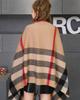 Thick Cashmere Plain 70cm Wide x 200cm Long [RAINBOW] Large, 100% Stole, Check, (Check Camel)
