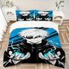 Blue Flames Manga Hero'S Power Print 3Pcs Bedding Setduvet Cover With 2 Bedropillowcase Home Birthday Gift