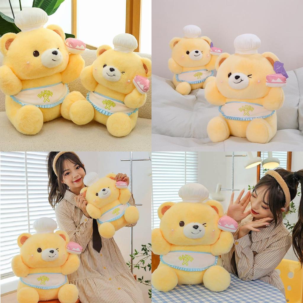 Adorable Chef Bear Plush Toy For Girls Perfect Gift Soft Short Plush 35cm 45cm