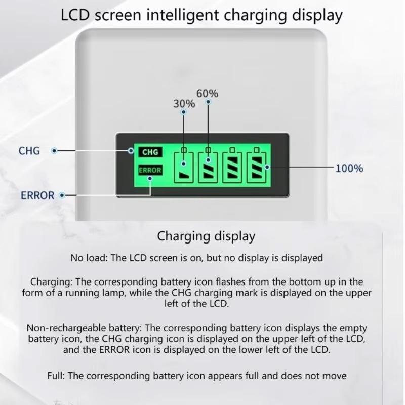 Intelligent Battery Four Bay Battery Charging up to 1000mA For 2A Multiple Cell Type Battery Power Supply