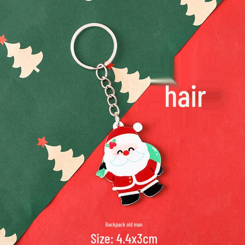 Santa Claus Reindeer Acrylic Christmas Keychain