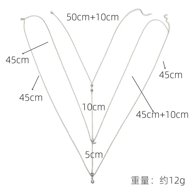 Sexy Metal Zircon Chest Chain for Women Simple Gold Color Double Layered Shell Pendant Waist Chain Party Jewelry Accessories