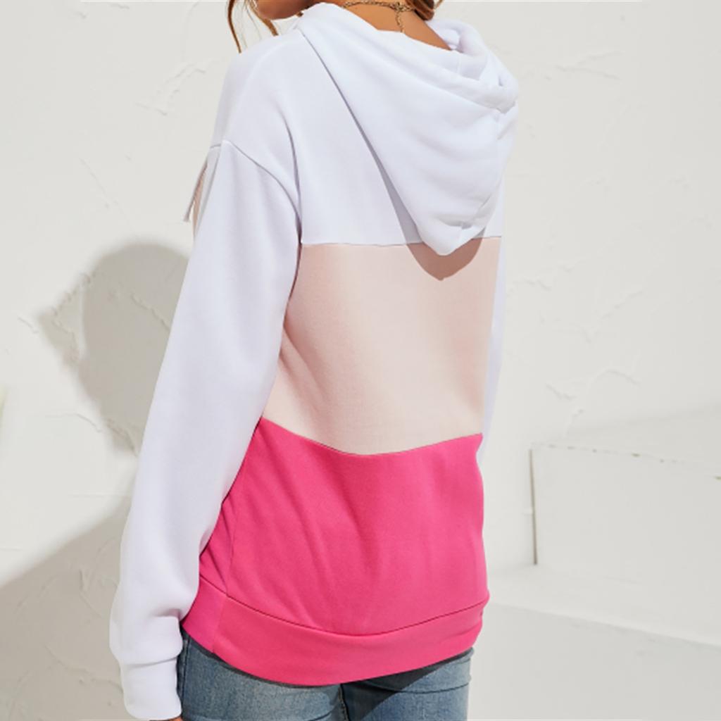 Lässiger Damen-Pullover mit Rundhalsausschnitt und Kontrastfarbe und langen Ärmeln