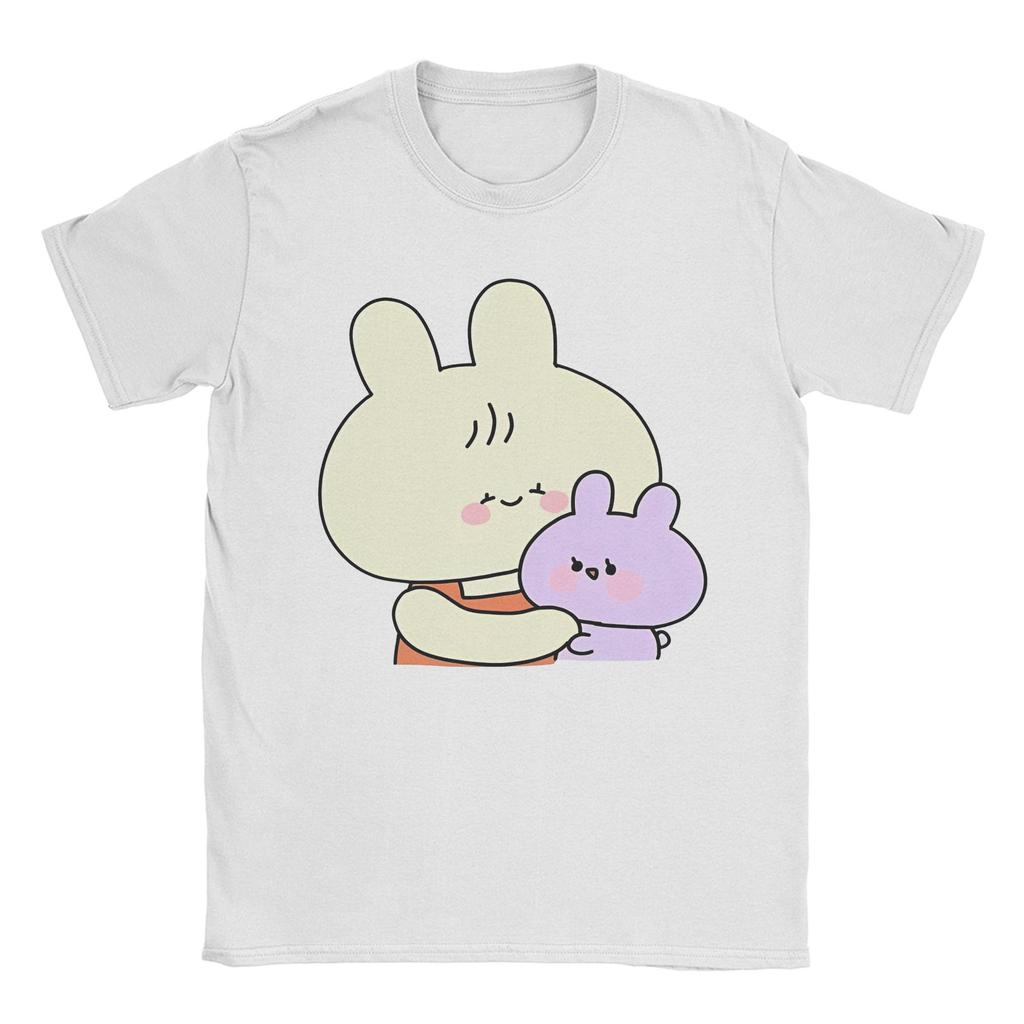 Funny Pink and Blue Cutest Love Couple Together Tshirts Men Cotton Short Sleeve Asamimichaan Cute Asamimi O-neck Summer Clothes