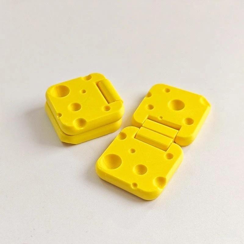 Pocket Sized Cheese Slider Fidget Toy Smooth Flip Spin Portable Adult Stress Relief Toy for Office Travel