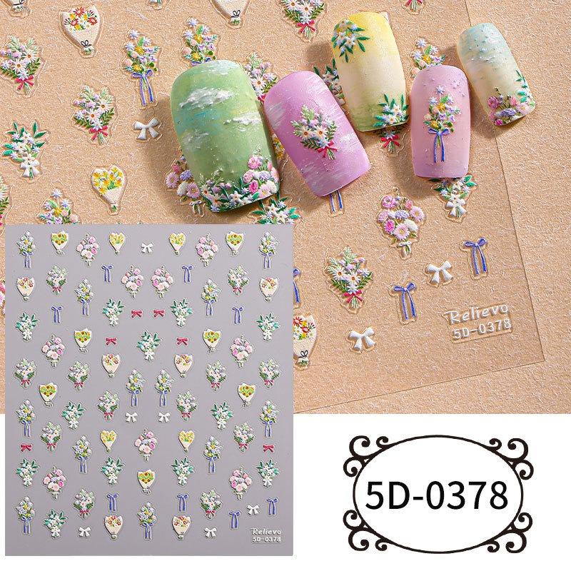 

3pcs 5D Summer Lemon Nail Art Sticker Emboss Fruit Self-Adhesive Nail Decals Nails DIY Manicure Decoration for Girls and Women