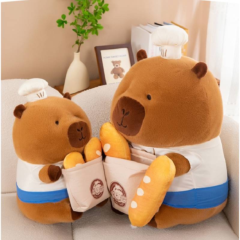 Chef Capybara Plush Toy Cartoon Animal Stuffed Doll Room Decoration Gift Kids
