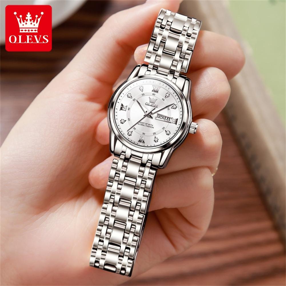 OLEVS 5513  Fashion Classics Waterproof  Luminous Watch Stainless Steel Quartz Watches Luxury Watch  Ladies Women