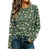 Fashion Women's Crew Neck Long Sleeve 3D Casual Color Printing Casual Long Sleeve Crew Neck T-Shirt
