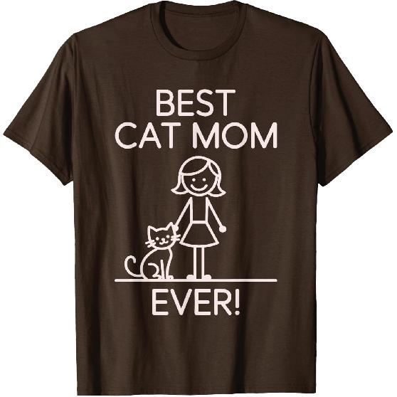 Best Cat Mom Ever Cute Minimalist Graphic T-Shirt