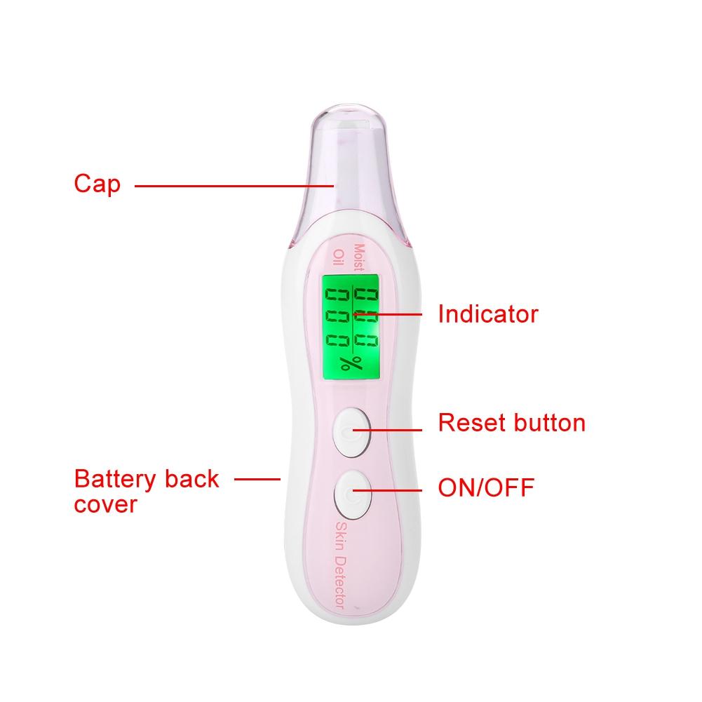 Digital LCD Display   Skin Sensor Tester Facial Moisture Water Oil Analyzer White