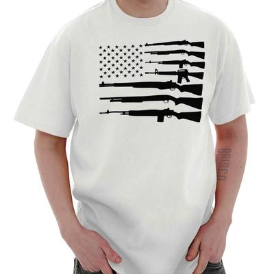 United States of America Flag 2nd Amendment Adult Short Sleeve Crewneck Tee