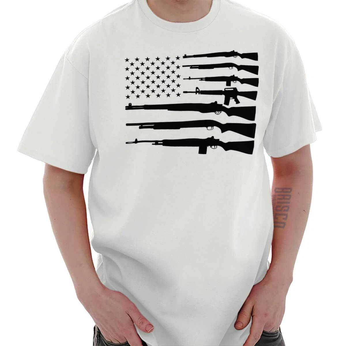 United States of America Flag 2nd Amendment Adult Short Sleeve Crewneck Tee S