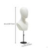 Mannequin Head with Shoulders textileCovered Freestanding Hairpiece Stand for