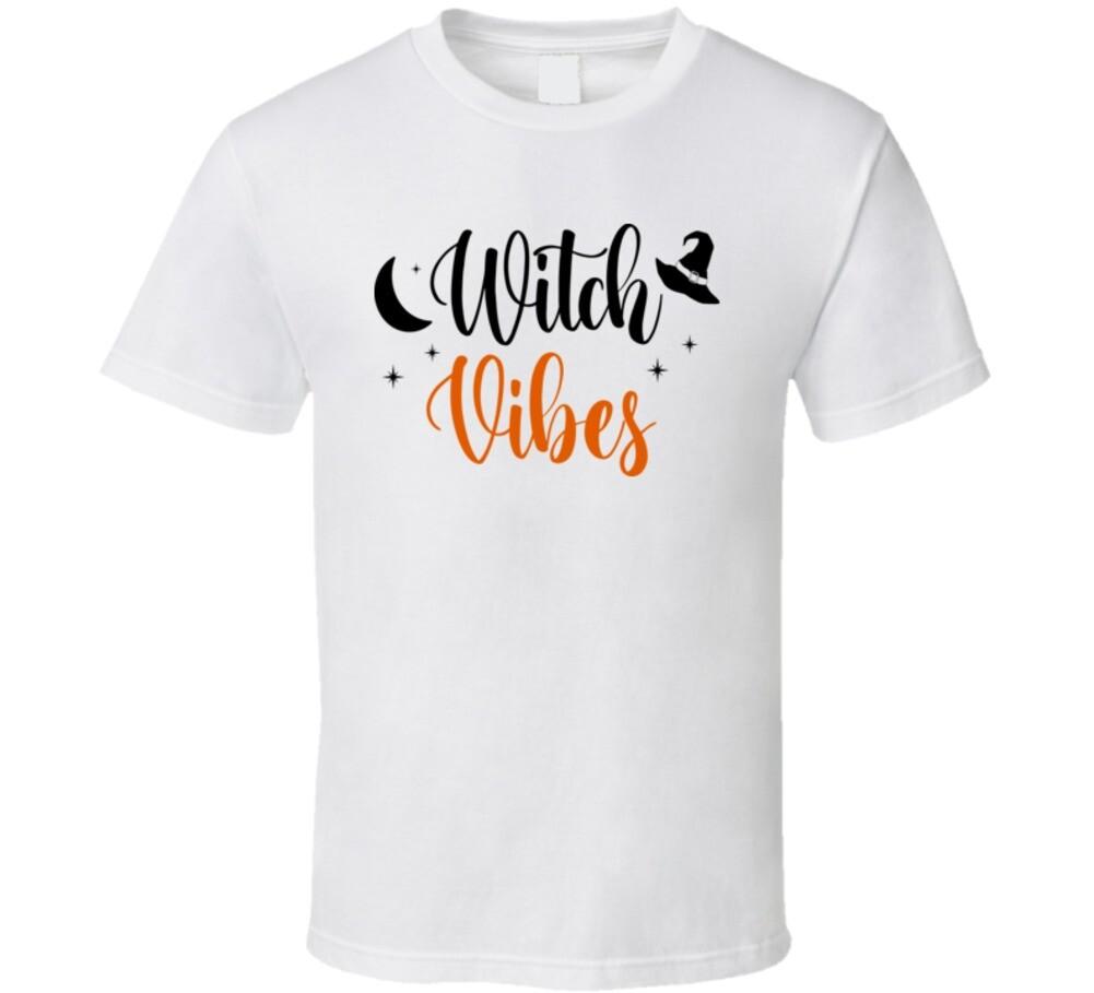 Witch Vibes Funny Halloween Tee Cool Fall T-Shirt Holiday Novelty Unisex T Shirt XXL