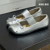 Summer Silver Mary Jane Shoes 2025 New Retro Flat-bottomed Niche Design Ballet Flat-bottomed Casual Shoes
