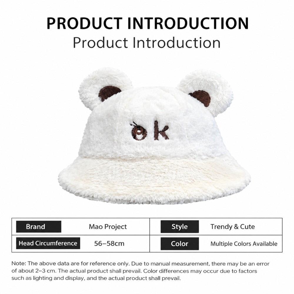 Thickened Plush Bucket Hat Windproof Beanies Hat Fashion Winter Hat Outdoor