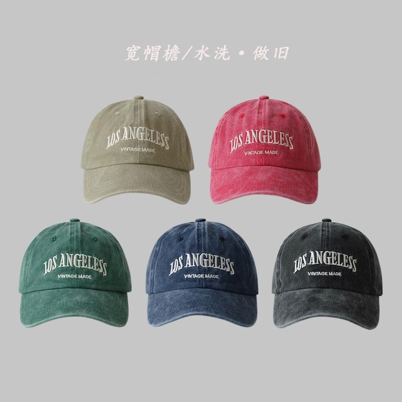 Retro smoke gray baseball cap women's spring and autumn summer hat showing face small cap trendy brand men