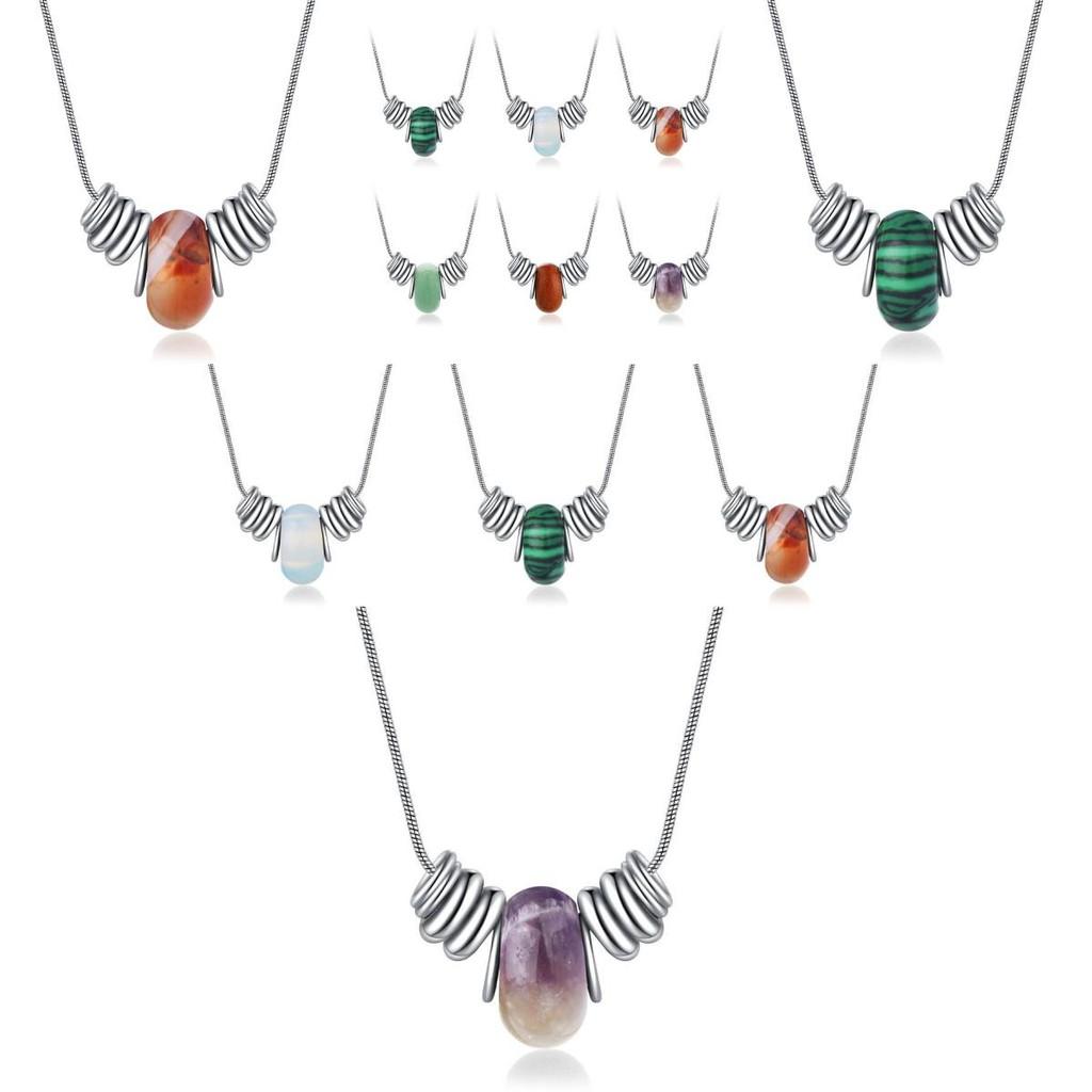 Elegant 2022 Natural Crystal Necklace For Women With Titanium Steel Clavicle Chain And Geometric Design For Stylish Gifts