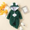 Kapuzen-Strampler für Babys und Kleinkinder: Reißverschluss mit Schleife, Erdbeerdesign, für 0-2 Jahre, Herbst/Winter Strampler.