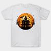 Asian Size Cotton Unisex Tshirt Print T-shirt Halloween Haunted House T-shirt No-Cut Print Regular Fit
