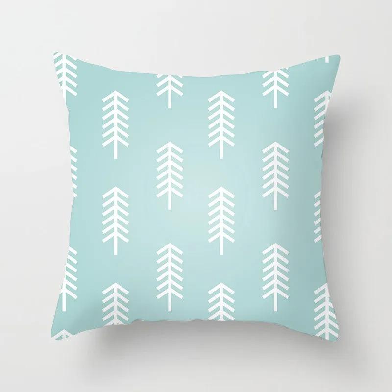 Mint Green Geometric Print Pillowcase Car Ornaments Office Living Room Home Pillowcase