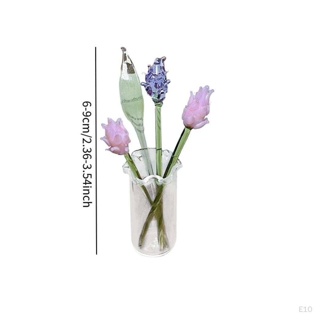 Artificial Flower Bouquet in Vase, Collectible Figurines for Home Decor Gifts