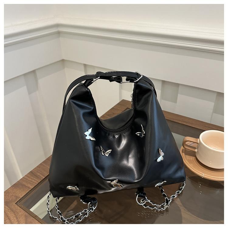 Casual Shoulder Large Capacity Solid Color 2025 New Summer Butterfly Fashion Commuting Single Shoulder Underarm Crossbody Bag