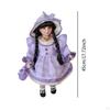 Ceramic Doll In Dress Miniature Porcelain Figure 17.72inch Standing Up for Kids