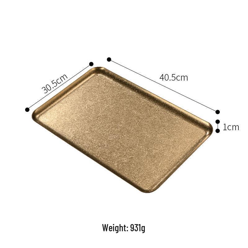 Jingbaodi 304 Stainless Steel Gold Rectangular Serving Tray