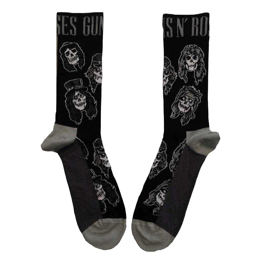 Guns N Roses Unisex Adult Skulls Band Monochrome Ankle Socks