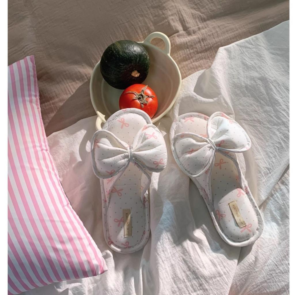 Ladies, Bows, Linen Slippers, Indoor Slippers, Casual Slippers, Comfortable, Cotton and Linen, Floor Shoes