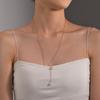 Cold Wind Pearl Pendant Long Necklace Sexy Ladies Collarbone Chain Metal