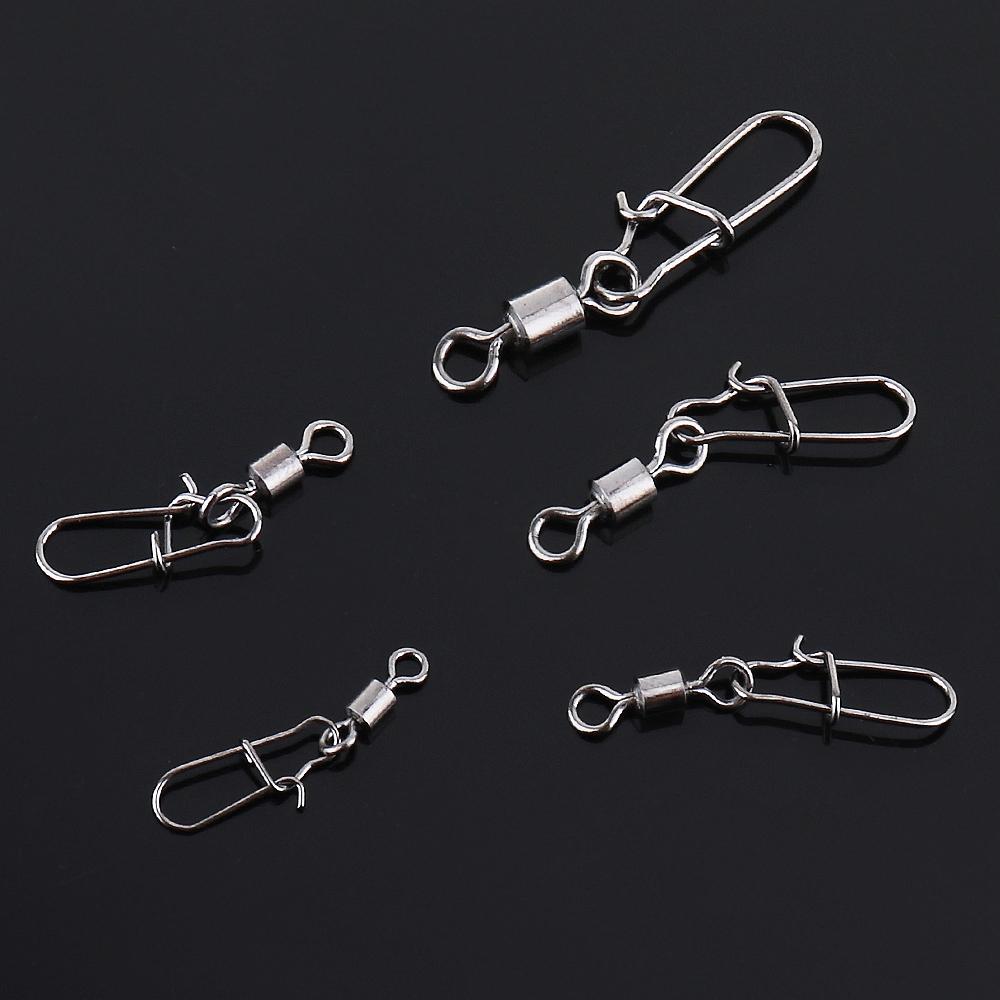 20Pcs High Strength Rotating Fishing Clips,4 #6 #8 #10 #12# Quick Change Swivel Connectors for Freshwater Saltwater Fishing