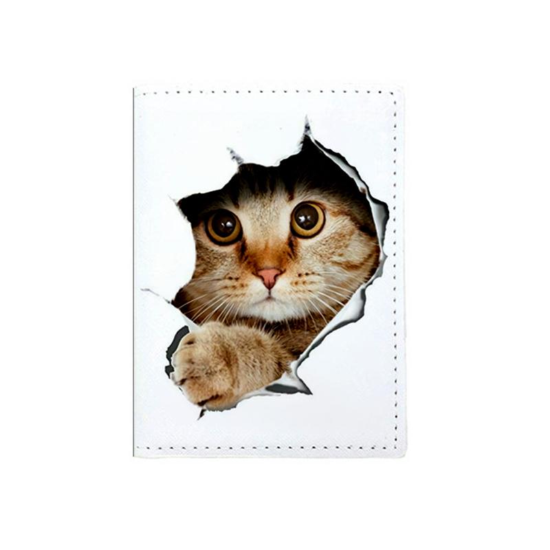 

Creative Cute Cat Print Passport Cover Travel Accessories PU Leather Passport Holder Pet Cat Design Ticket Wallet Card Holder