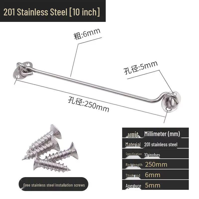 Black Stainless Steel Wind Stay Hook for Windows and Doors