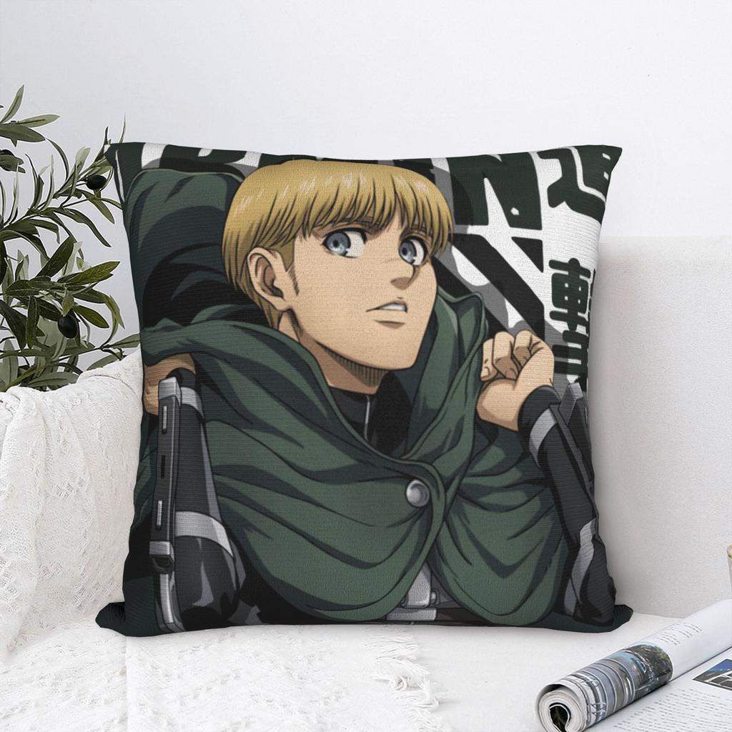 Armin Arlert Attack on Titan Kissenbezug Druckstoff Kissenbezug Dekorative Kissenhülle Sitzfläche Quadratisch 40*40cm