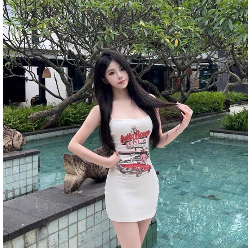 Petite Women's Retro Sweet & Spicy Mini Dress - Slim-Fit, Summer Arrival