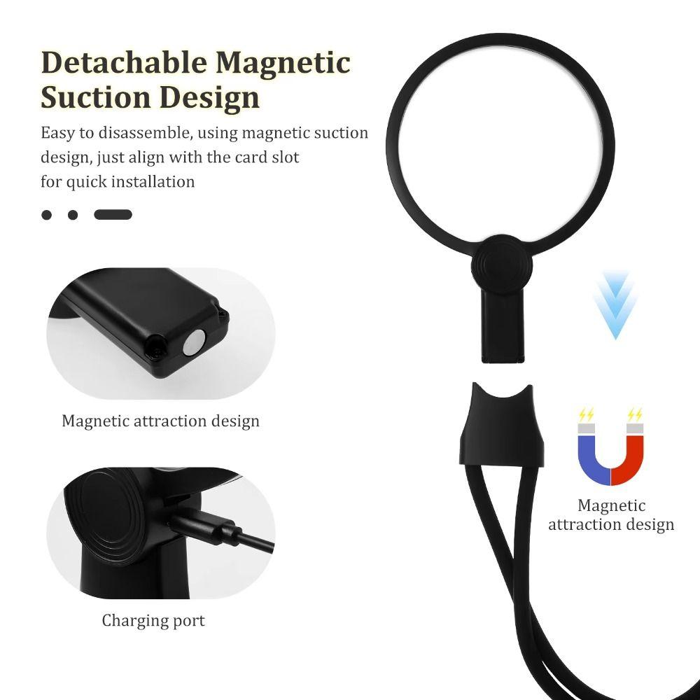 3 Color LED Lights Hands Free Magnifier Neck Wearing 10X Illuminated Magnifier Work