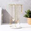 Stylish Sturdy Metal Jewelry Display Tower for Necklace and Bracelet Stand with Earring Holders Hanging Ornament