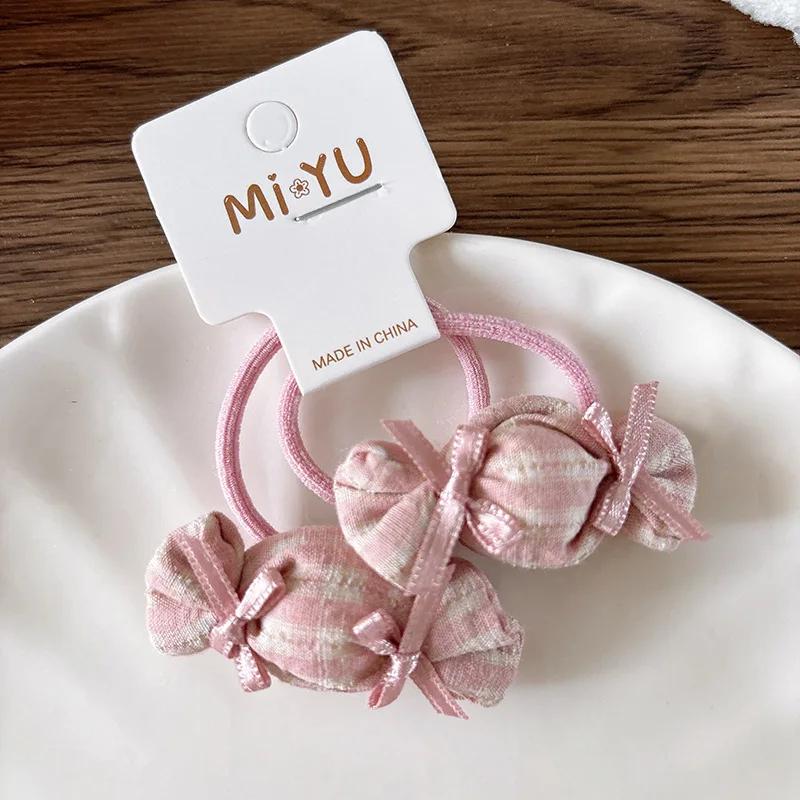 Sweet Fabric Bow Children's Bangs BB Hair Clip Pink Candy Girls Side Hair Clip