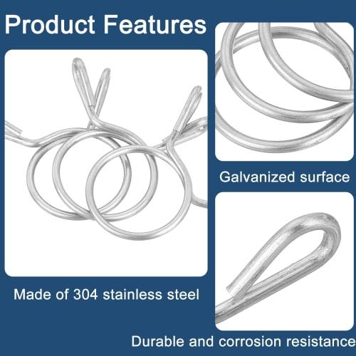 uxcell 15-Piece Hose Clips, 15mm Inner Diameter, Universal Spring Hose Clamps, 304 Stainless Steel, Double Wire, Adjustable, for Secure Fuel Hoses, Wa