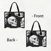 Skull Pattern Tote Bag Large Capacity Fashion Casual Shoulder Bag for Daily Use Shopping
