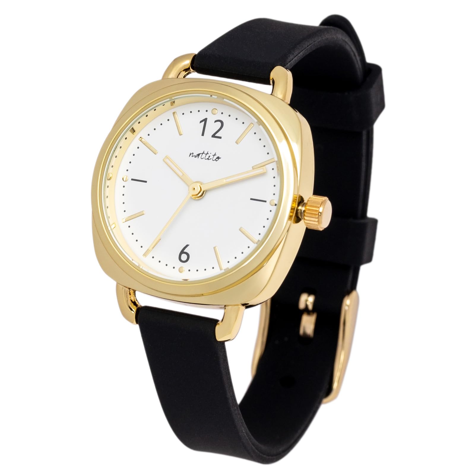

Analog Watch with Silicone Black [Fieldwork] Women s Strap, Sicilin, Gold, MKS2513-5, MKS2513-5, чорний