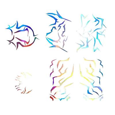 Anime Demon Huntress Laser Lightning Tattoo Stickers – Purple Full Body Art