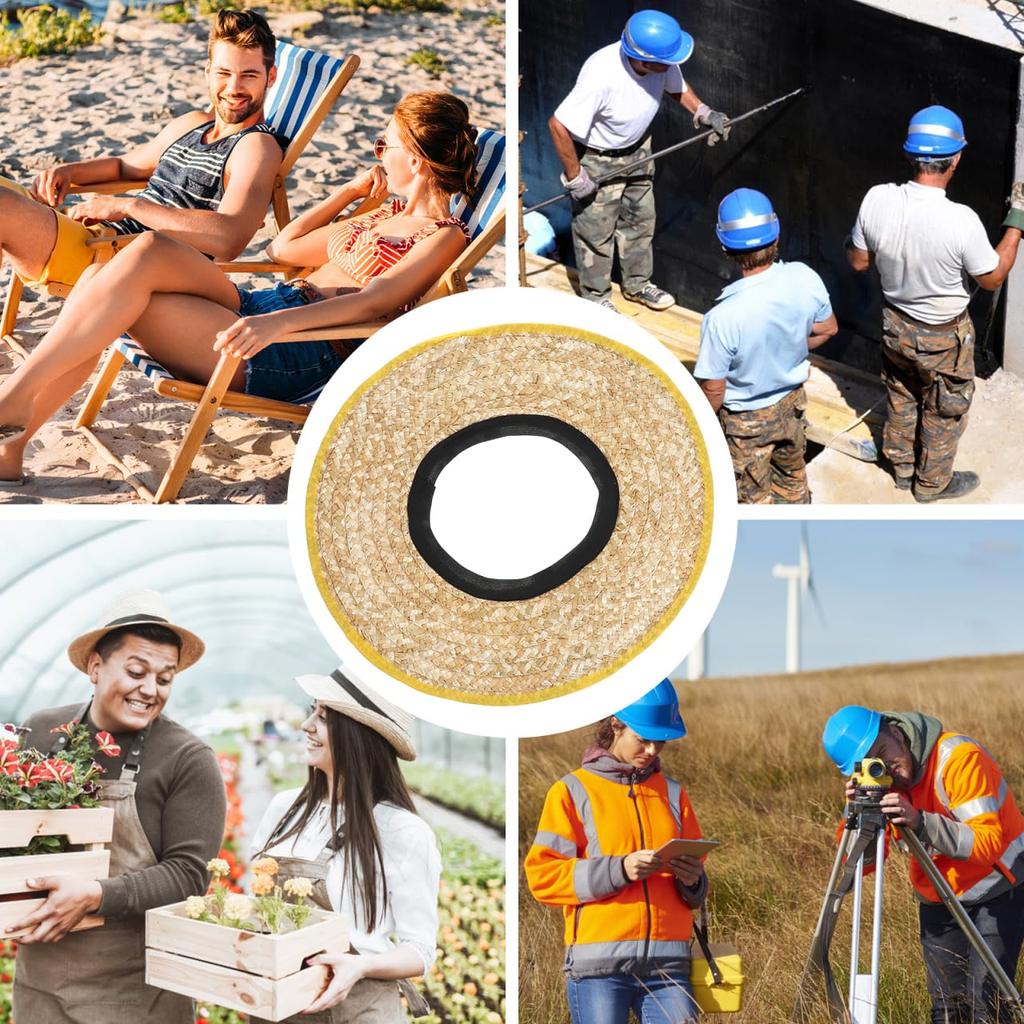 Lurrose Construction Worker Brimless Straw Sun Safety Helmet 45cm Helmet Sun Work Hat Helmet Helmet Neck Cover Hat, Visor, Accessory, Diameter, Visor,