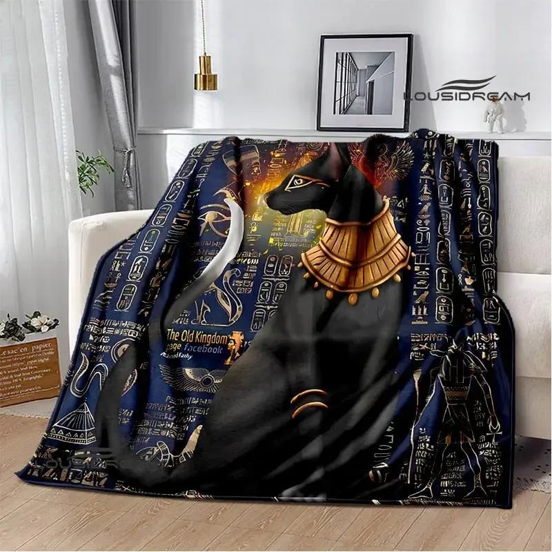 3D Egyptian Pharaoh Oracle Black Cat Printed Blanket Warm Flannel blankets Home bed linings blankets for beds Birthday Gift