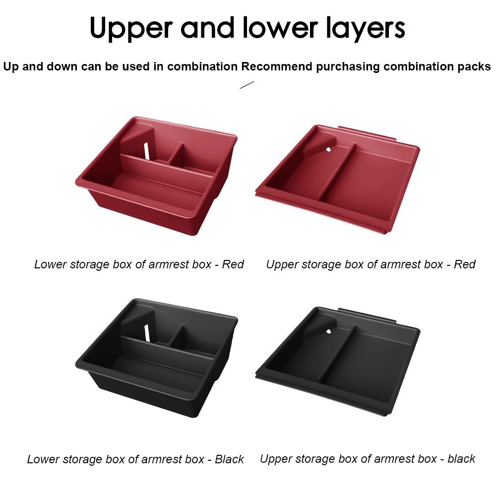 For Porsche Cayenne 2024-2025 Car Center Console Upper Lower Storage Box Tray Central Armrest Organizer Case Interior Accessory